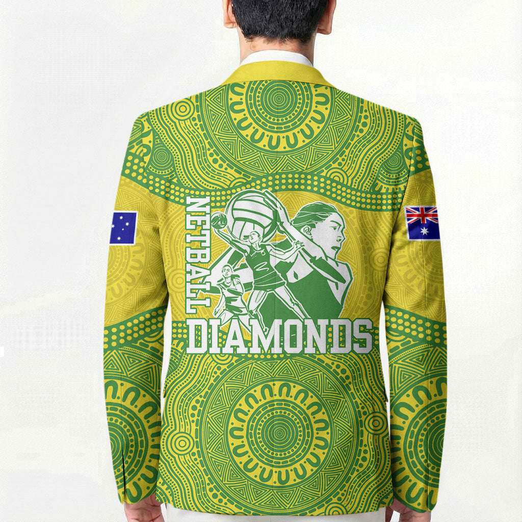 Australian Diamonds Netball Blazer Indigenous Aboriginal Art Style Dot Pattern Graphics