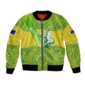 Australian Diamonds Netball Bomber Jacket Indigenous Aboriginal Art Style Dot Pattern Graphics