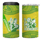 Australian Diamonds Netball 4 in 1 Can Cooler Tumbler Indigenous Aboriginal Art Style Dot Pattern Graphics