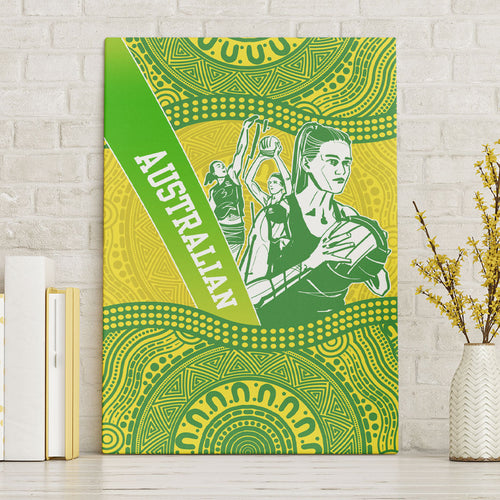 Australian Diamonds Netball Canvas Wall Art Indigenous Aboriginal Art Style Dot Pattern Graphics