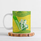 Australian Diamonds Netball Ceramic Mug Indigenous Aboriginal Art Style Dot Pattern Graphics