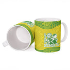 Australian Diamonds Netball Ceramic Mug Indigenous Aboriginal Art Style Dot Pattern Graphics