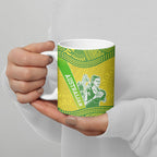 Australian Diamonds Netball Ceramic Mug Indigenous Aboriginal Art Style Dot Pattern Graphics
