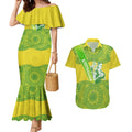 Australian Diamonds Netball Couples Matching Mermaid Dress and Hawaiian Shirt Indigenous Aboriginal Art Style Dot Pattern Graphics