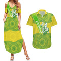 Australian Diamonds Netball Couples Matching Summer Maxi Dress and Hawaiian Shirt Indigenous Aboriginal Art Style Dot Pattern Graphics