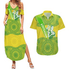 Australian Diamonds Netball Couples Matching Summer Maxi Dress and Hawaiian Shirt Indigenous Aboriginal Art Style Dot Pattern Graphics
