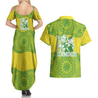 Australian Diamonds Netball Couples Matching Summer Maxi Dress and Hawaiian Shirt Indigenous Aboriginal Art Style Dot Pattern Graphics