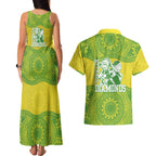 Australian Diamonds Netball Couples Matching Tank Maxi Dress and Hawaiian Shirt Indigenous Aboriginal Art Style Dot Pattern Graphics