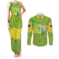 Australian Diamonds Netball Couples Matching Tank Maxi Dress and Long Sleeve Button Shirt Indigenous Aboriginal Art Style Dot Pattern Graphics