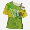 Australian Diamonds Netball Cross Shoulder Shirt Indigenous Aboriginal Art Style Dot Pattern Graphics