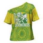 Australian Diamonds Netball Cross Shoulder Shirt Indigenous Aboriginal Art Style Dot Pattern Graphics