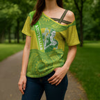Australian Diamonds Netball Cross Shoulder Shirt Indigenous Aboriginal Art Style Dot Pattern Graphics