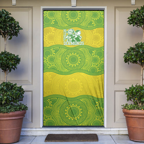 Australian Diamonds Netball Door Cover Indigenous Aboriginal Art Style Dot Pattern Graphics