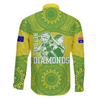 Australian Diamonds Netball Family Matching Off The Shoulder Long Sleeve Dress and Hawaiian Shirt Indigenous Aboriginal Art Style Dot Pattern Graphics