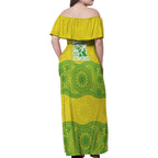 Australian Diamonds Netball Family Matching Off Shoulder Maxi Dress and Hawaiian Shirt Indigenous Aboriginal Art Style Dot Pattern Graphics