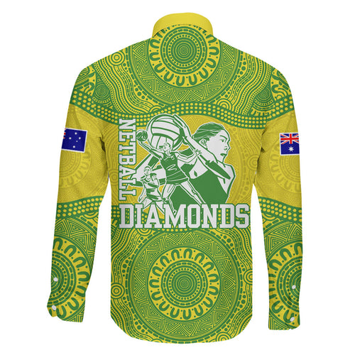 Australian Diamonds Netball Family Matching Off Shoulder Short Dress and Hawaiian Shirt Indigenous Aboriginal Art Style Dot Pattern Graphics