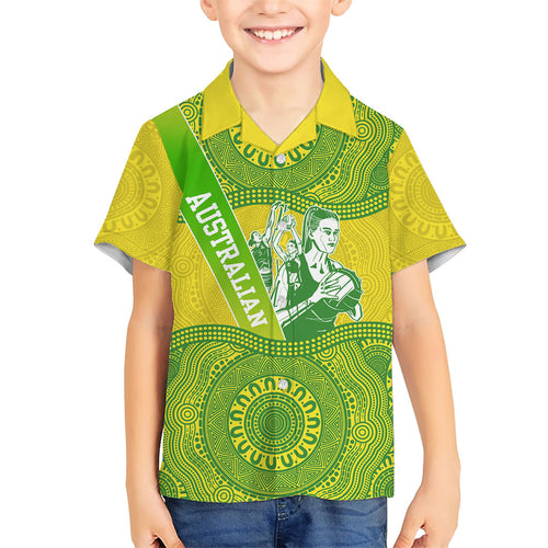 Australian Diamonds Netball Family Matching Off Shoulder Short Dress and Hawaiian Shirt Indigenous Aboriginal Art Style Dot Pattern Graphics
