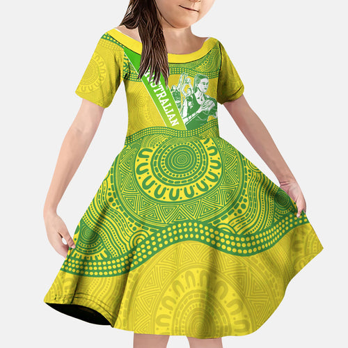 Australian Diamonds Netball Family Matching Puletasi and Hawaiian Shirt Indigenous Aboriginal Art Style Dot Pattern Graphics