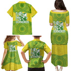 Australian Diamonds Netball Family Matching Puletasi and Hawaiian Shirt Indigenous Aboriginal Art Style Dot Pattern Graphics