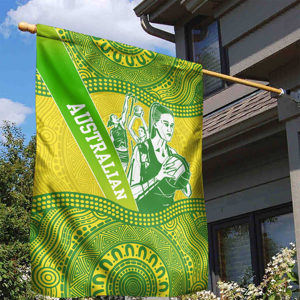 Australian Diamonds Netball Garden Flag Indigenous Aboriginal Art Style Dot Pattern Graphics