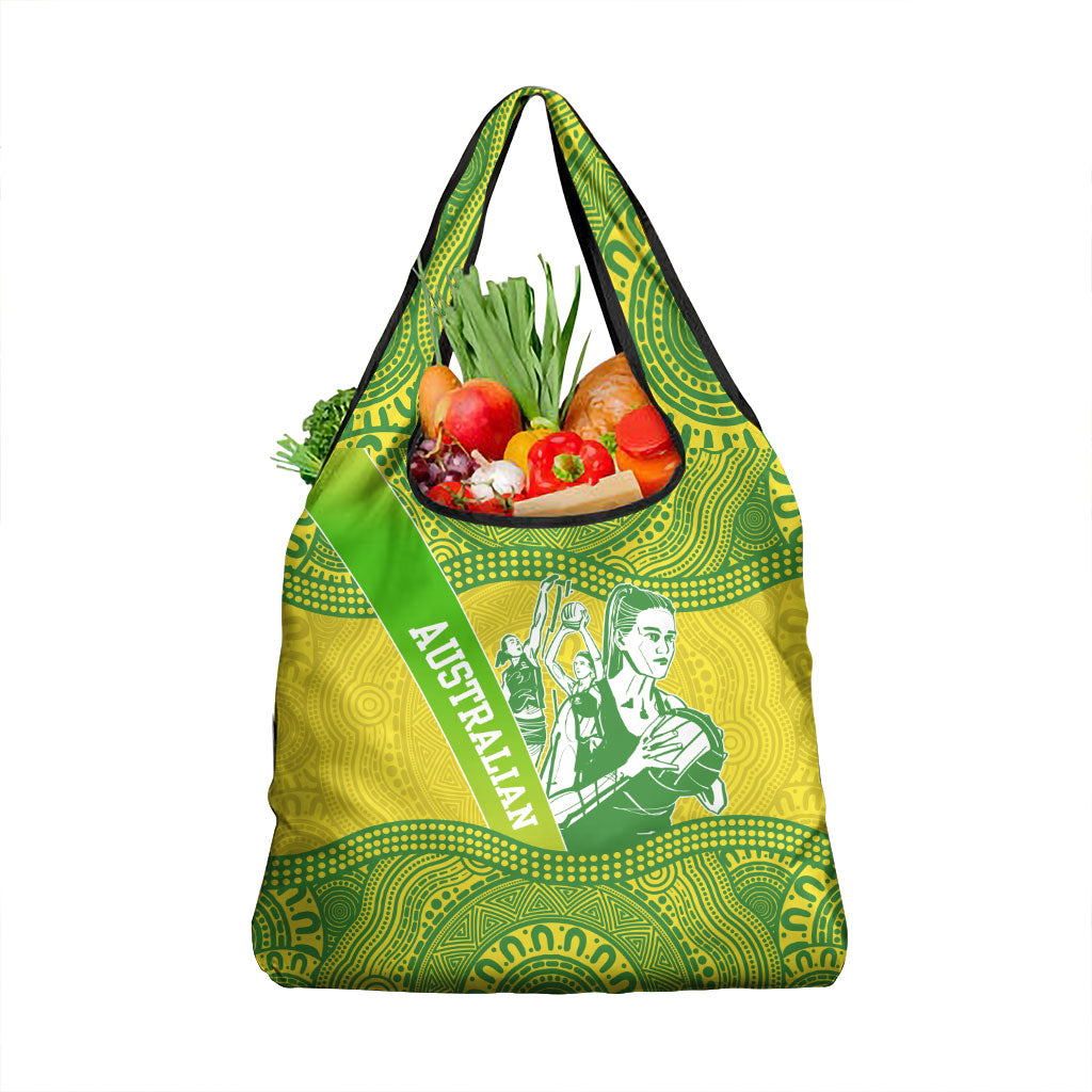 Australian Diamonds Netball Grocery Bag Indigenous Aboriginal Art Style Dot Pattern Graphics