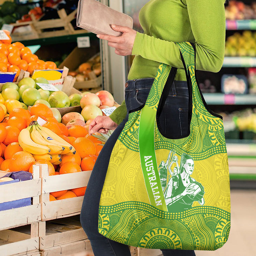 Australian Diamonds Netball Grocery Bag Indigenous Aboriginal Art Style Dot Pattern Graphics