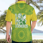 Australian Diamonds Netball Hawaiian Shirt Indigenous Aboriginal Art Style Dot Pattern Graphics