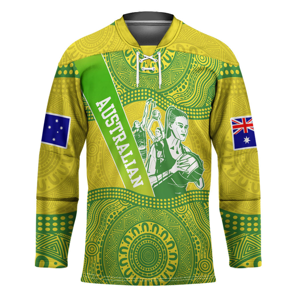 Australian Diamonds Netball Hockey Jersey Indigenous Aboriginal Art Style Dot Pattern Graphics