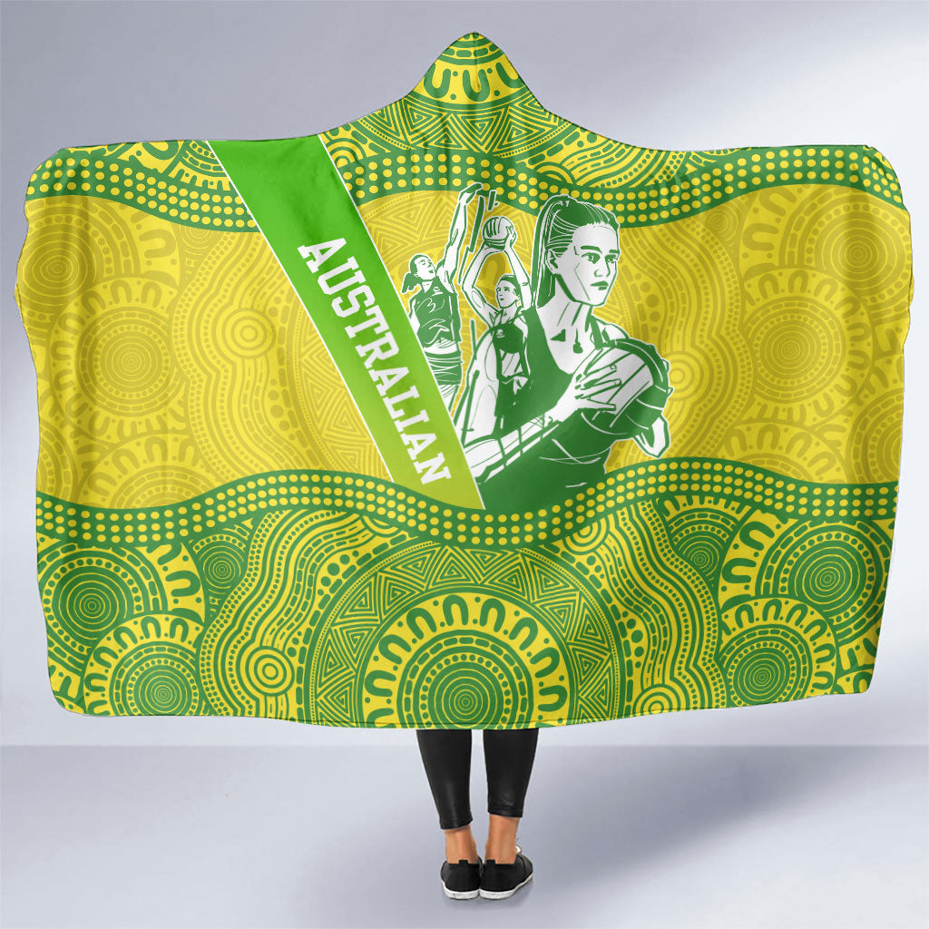Australian Diamonds Netball Hooded Blanket Indigenous Aboriginal Art Style Dot Pattern Graphics