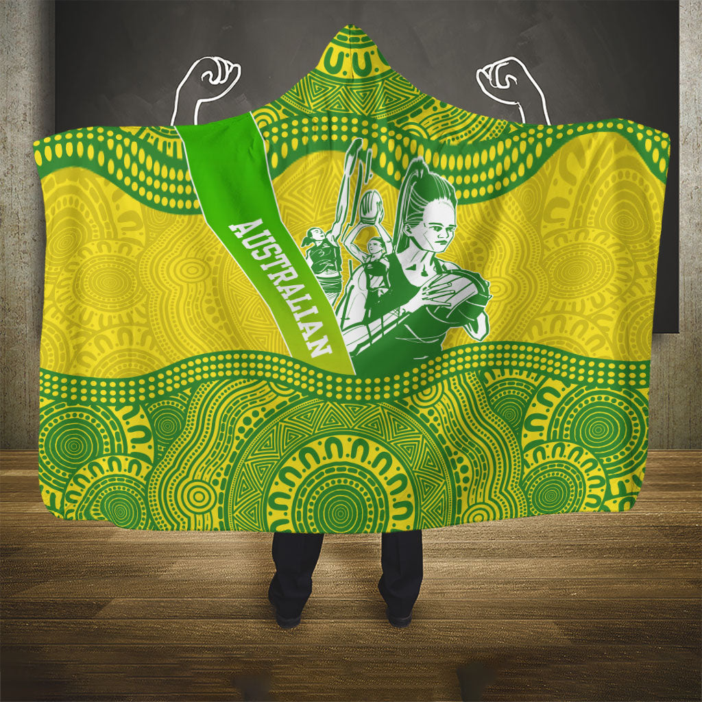 Australian Diamonds Netball Hooded Blanket Indigenous Aboriginal Art Style Dot Pattern Graphics