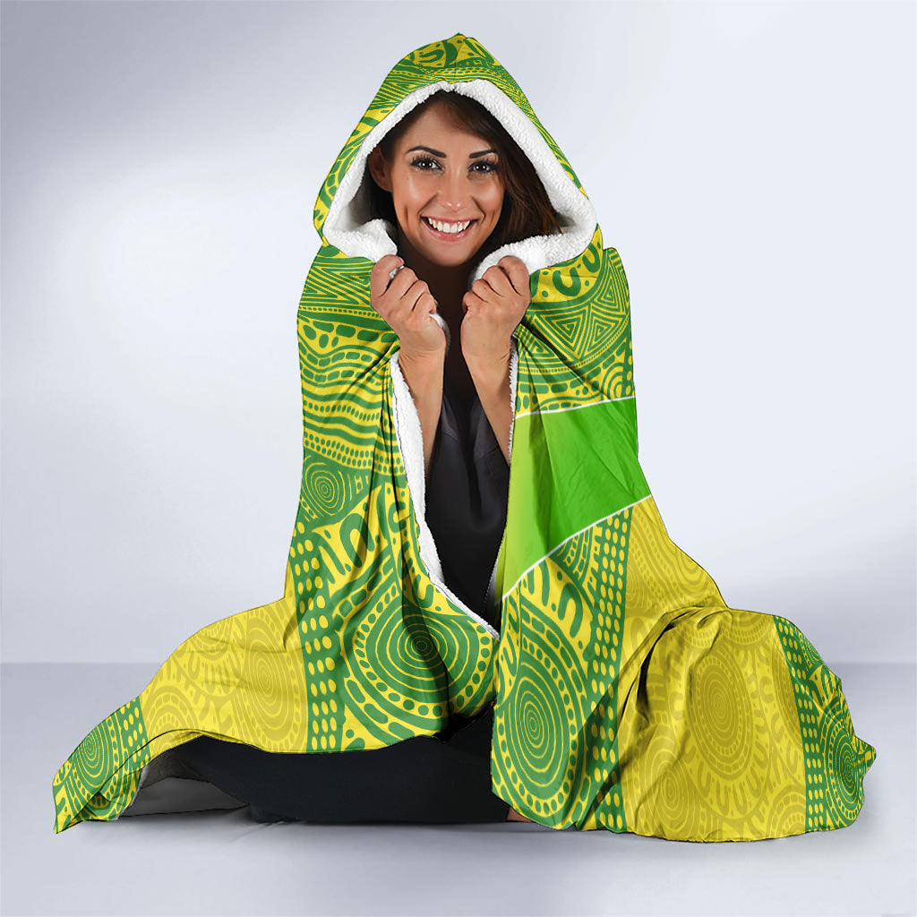 Australian Diamonds Netball Hooded Blanket Indigenous Aboriginal Art Style Dot Pattern Graphics