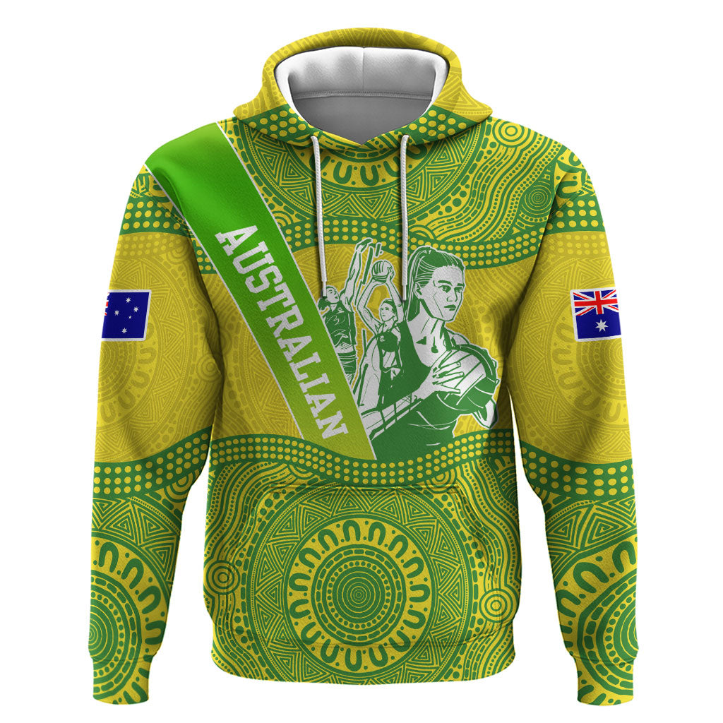 Australian Diamonds Netball Hoodie Indigenous Aboriginal Art Style Dot Pattern Graphics