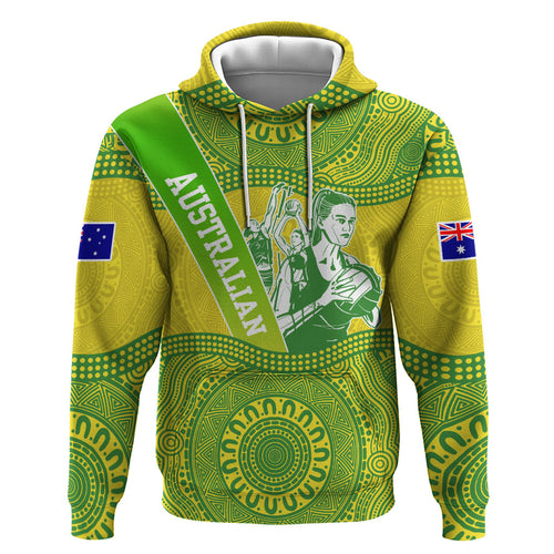 Australian Diamonds Netball Hoodie Indigenous Aboriginal Art Style Dot Pattern Graphics