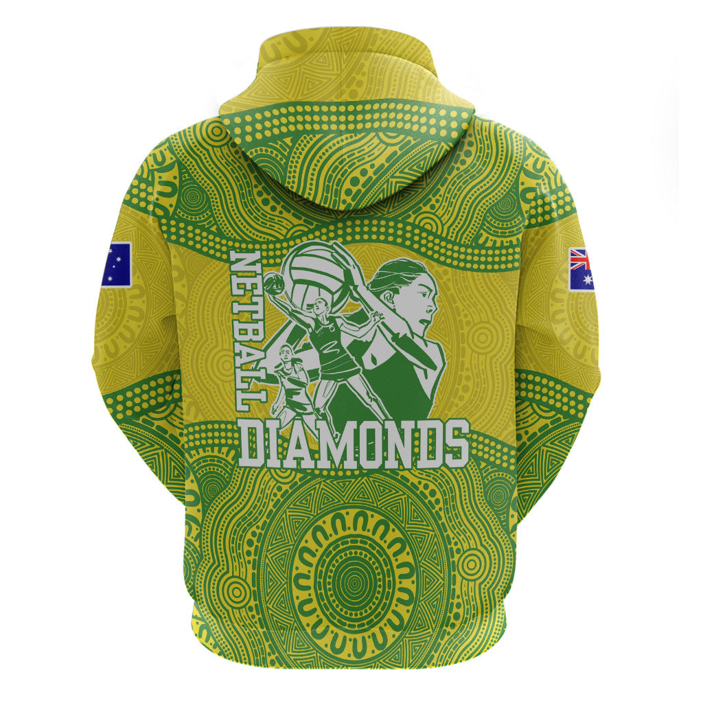 Australian Diamonds Netball Hoodie Indigenous Aboriginal Art Style Dot Pattern Graphics