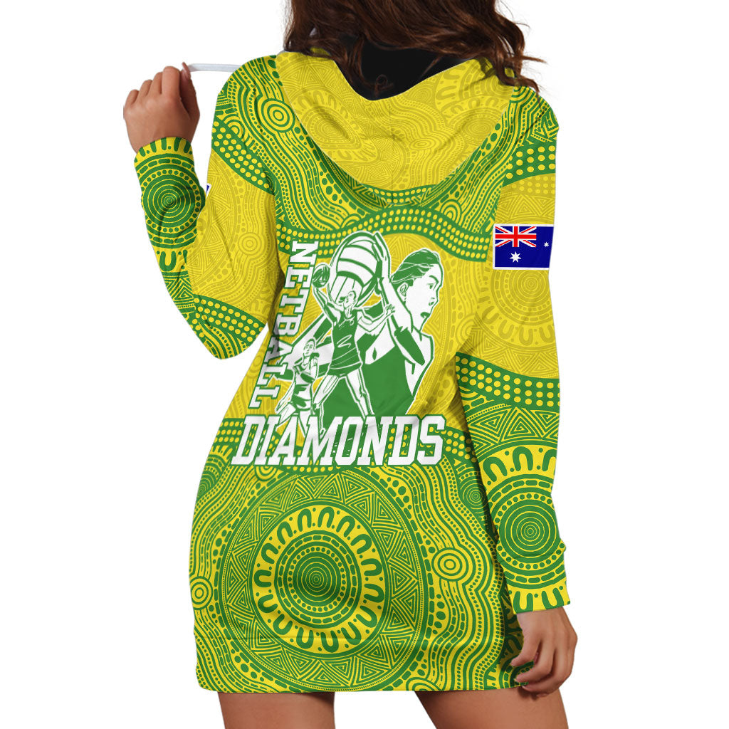 Australian Diamonds Netball Hoodie Dress Indigenous Aboriginal Art Style Dot Pattern Graphics