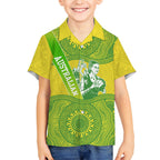 Australian Diamonds Netball Kid Hawaiian Shirt Indigenous Aboriginal Art Style Dot Pattern Graphics
