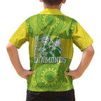 Australian Diamonds Netball Kid Hawaiian Shirt Indigenous Aboriginal Art Style Dot Pattern Graphics