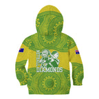 Australian Diamonds Netball Kid Hoodie Indigenous Aboriginal Art Style Dot Pattern Graphics
