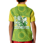 Australian Diamonds Netball Kid Polo Shirt Indigenous Aboriginal Art Style Dot Pattern Graphics