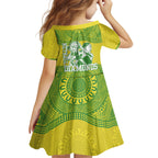 Australian Diamonds Netball Kid Short Sleeve Dress Indigenous Aboriginal Art Style Dot Pattern Graphics