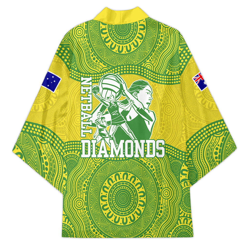Australian Diamonds Netball Kimono Indigenous Aboriginal Art Style Dot Pattern Graphics