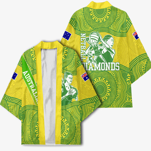 Australian Diamonds Netball Kimono Indigenous Aboriginal Art Style Dot Pattern Graphics