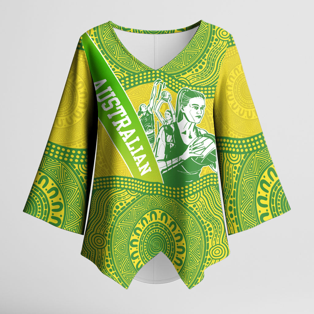 Australian Diamonds Netball Kimono Sleeve Blouse Indigenous Aboriginal Art Style Dot Pattern Graphics