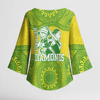 Australian Diamonds Netball Kimono Sleeve Blouse Indigenous Aboriginal Art Style Dot Pattern Graphics
