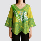 Australian Diamonds Netball Kimono Sleeve Blouse Indigenous Aboriginal Art Style Dot Pattern Graphics