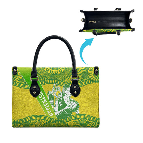 Australian Diamonds Netball Leather Bag Indigenous Aboriginal Art Style Dot Pattern Graphics