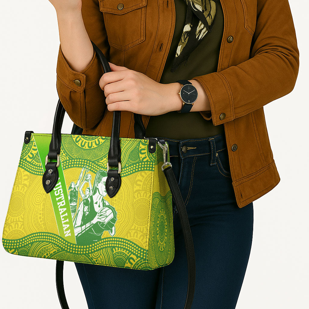 Australian Diamonds Netball Leather Bag Indigenous Aboriginal Art Style Dot Pattern Graphics
