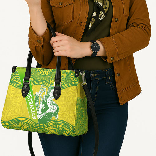 Australian Diamonds Netball Leather Bag Indigenous Aboriginal Art Style Dot Pattern Graphics
