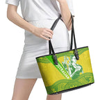 Australian Diamonds Netball Leather Tote Bag Indigenous Aboriginal Art Style Dot Pattern Graphics