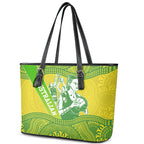 Australian Diamonds Netball Leather Tote Bag Indigenous Aboriginal Art Style Dot Pattern Graphics